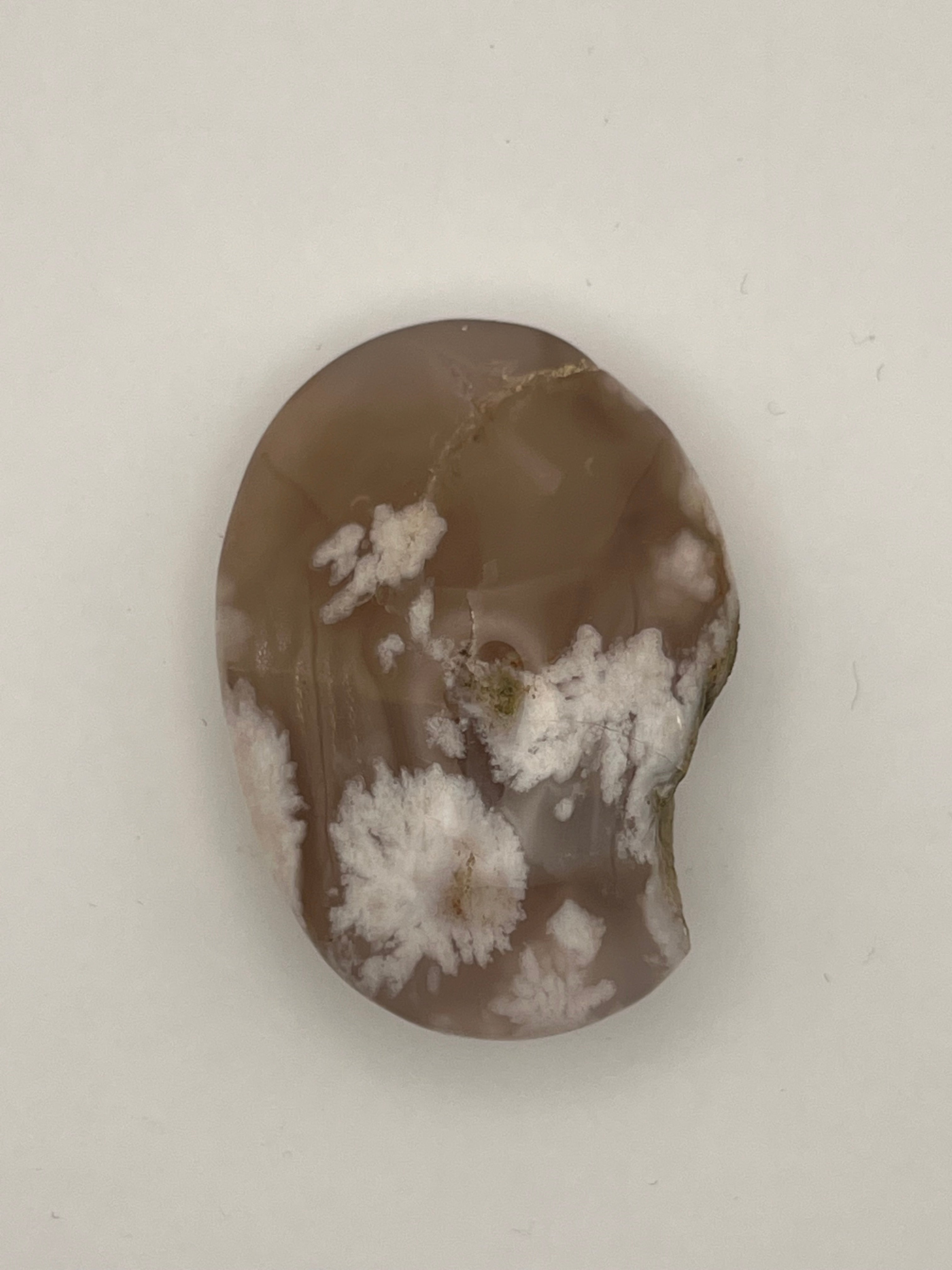 Flower Agate Palm Stone