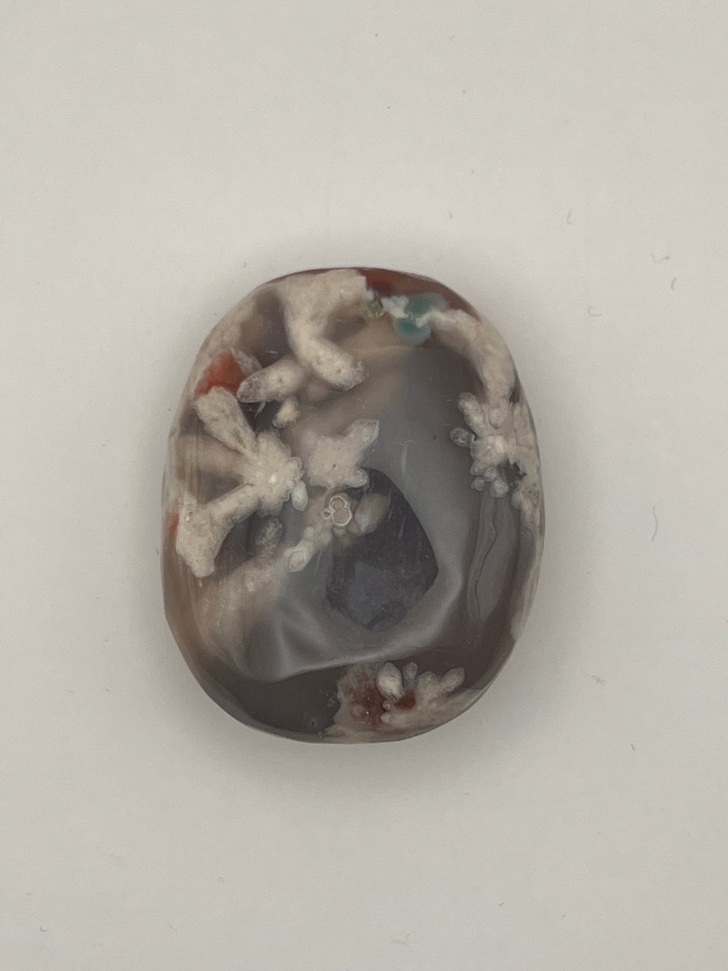 Blue Flower Agate Palm Stone