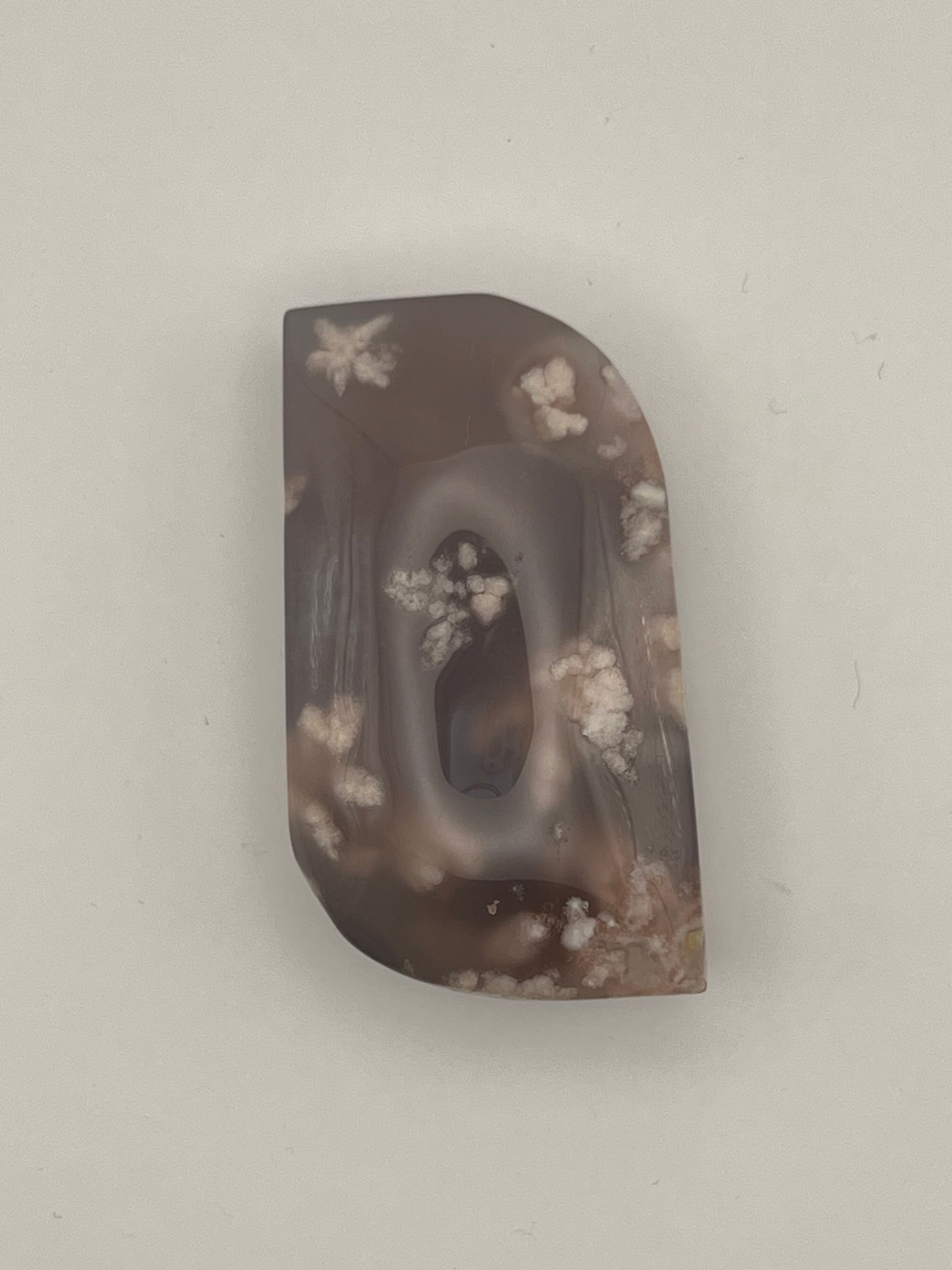 Blue Flower Agate - Leaf Cut