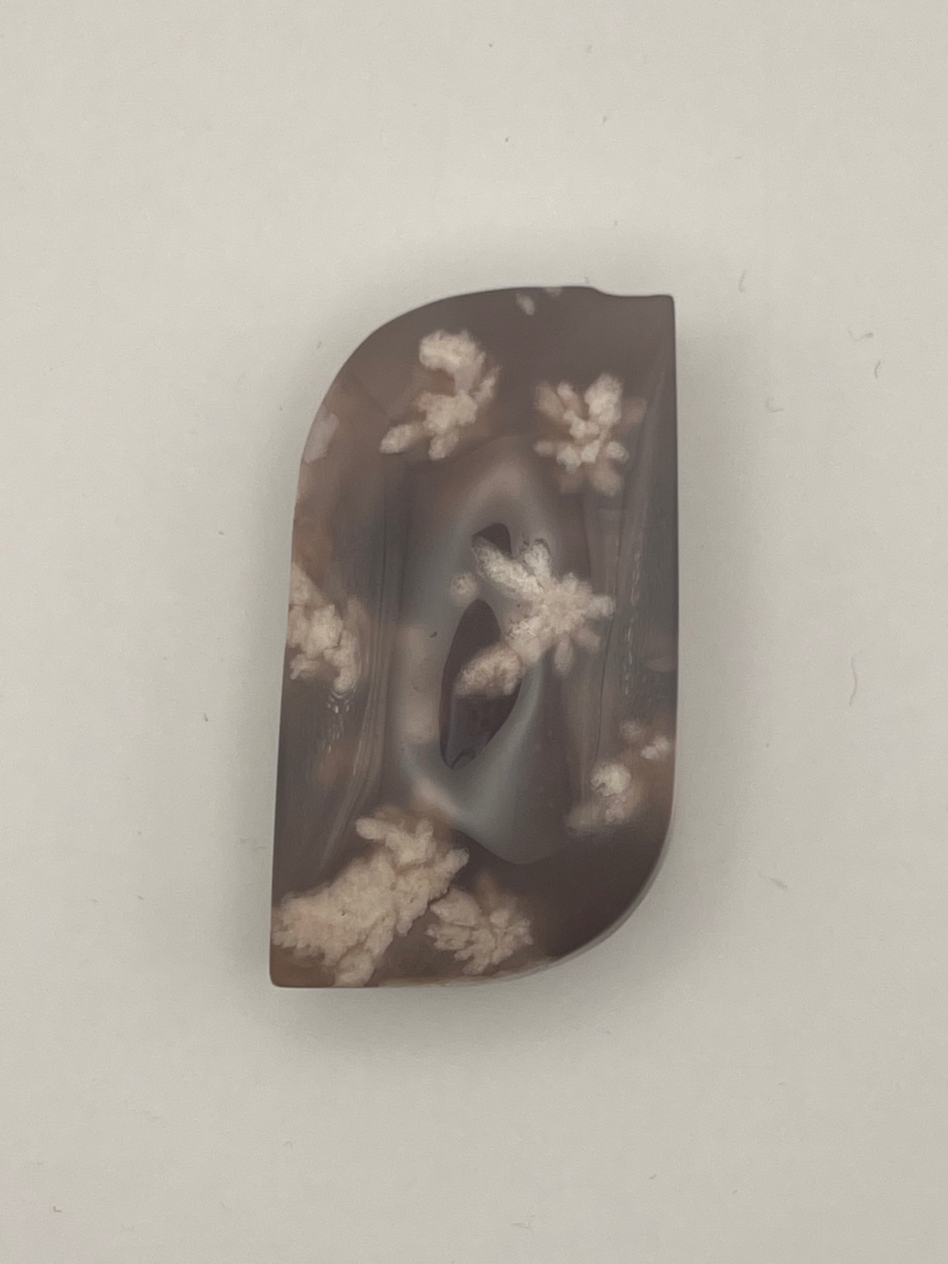 Blue Flower Agate - Leaf Cut