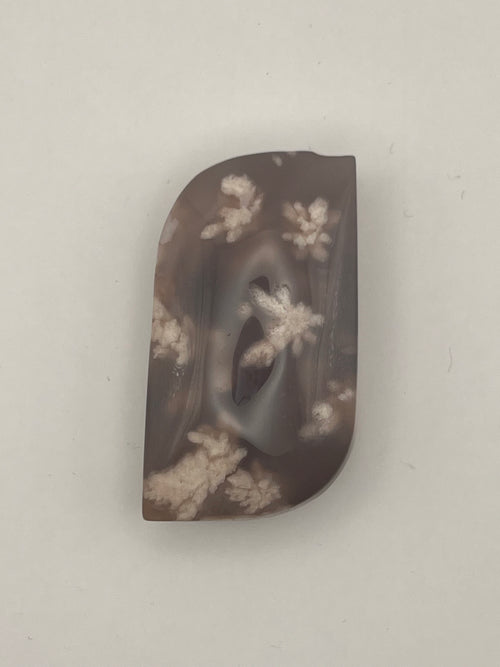 Blue Flower Agate - Leaf Cut
