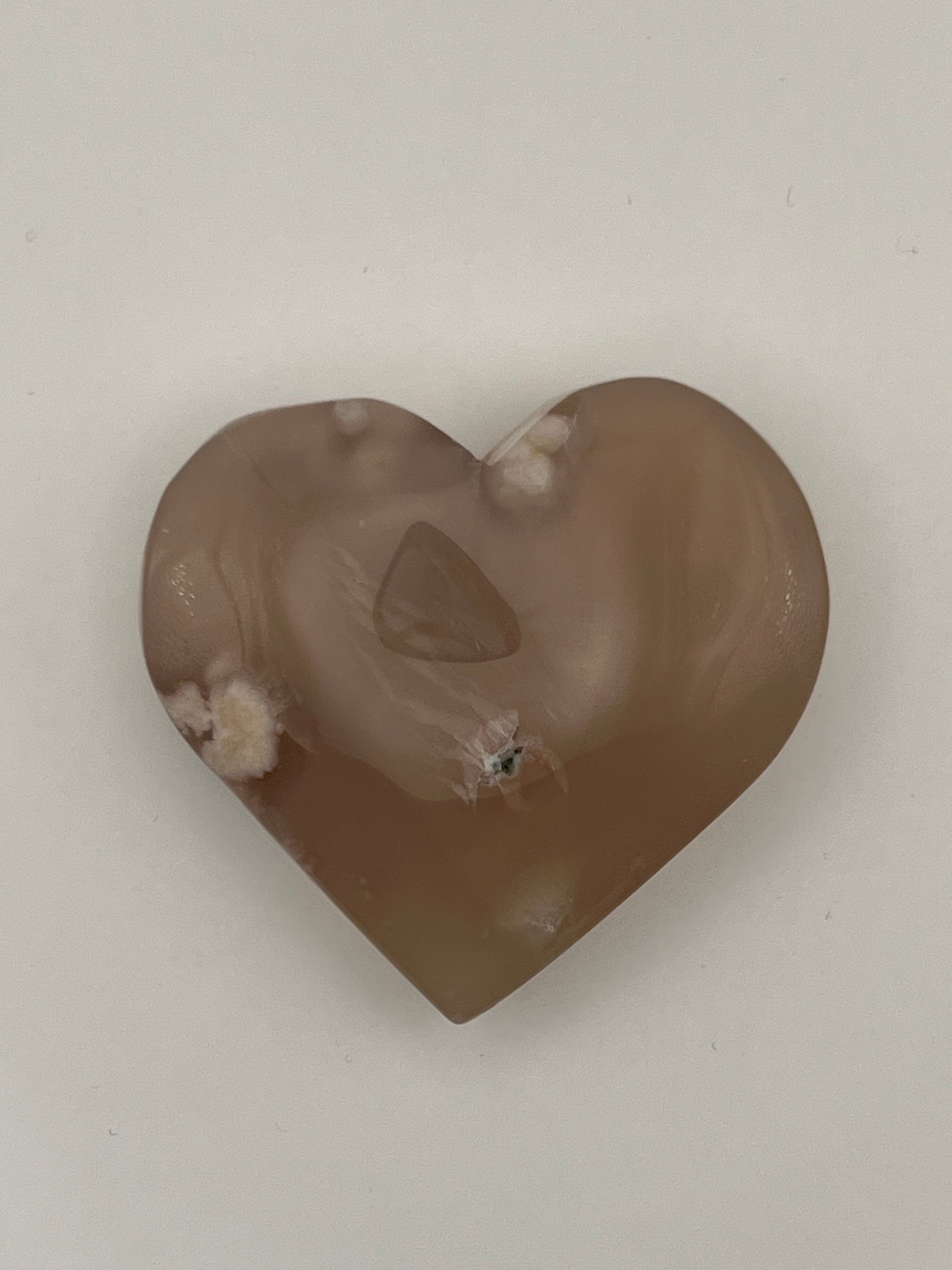 Carnelian Flower Agate Heart
