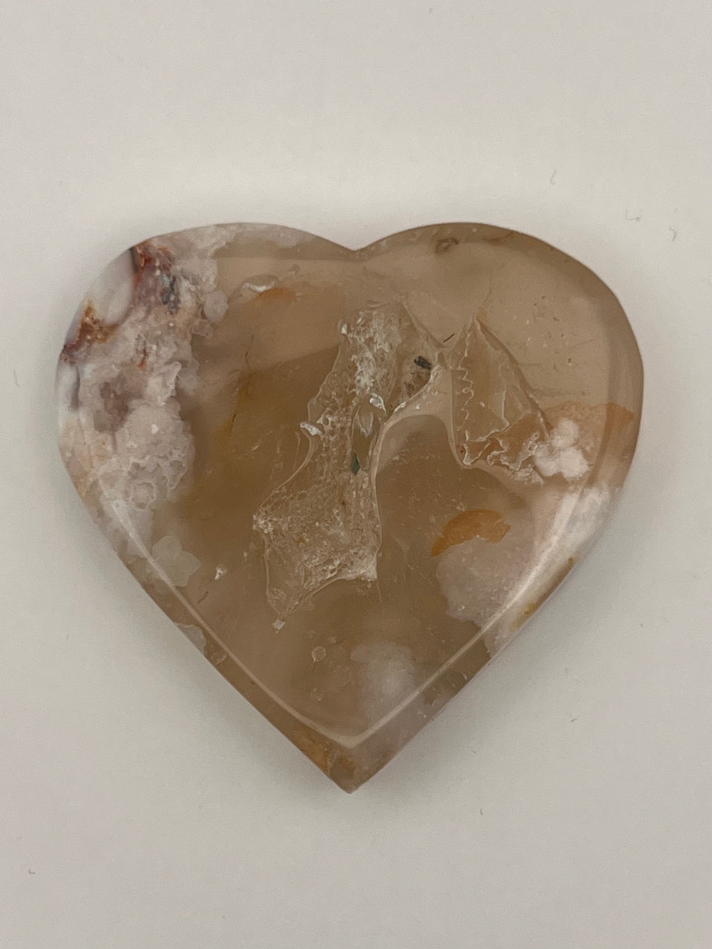 Carnelian Flower Agate Heart