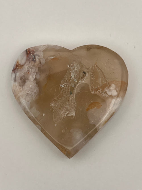 Carnelian Flower Agate Heart