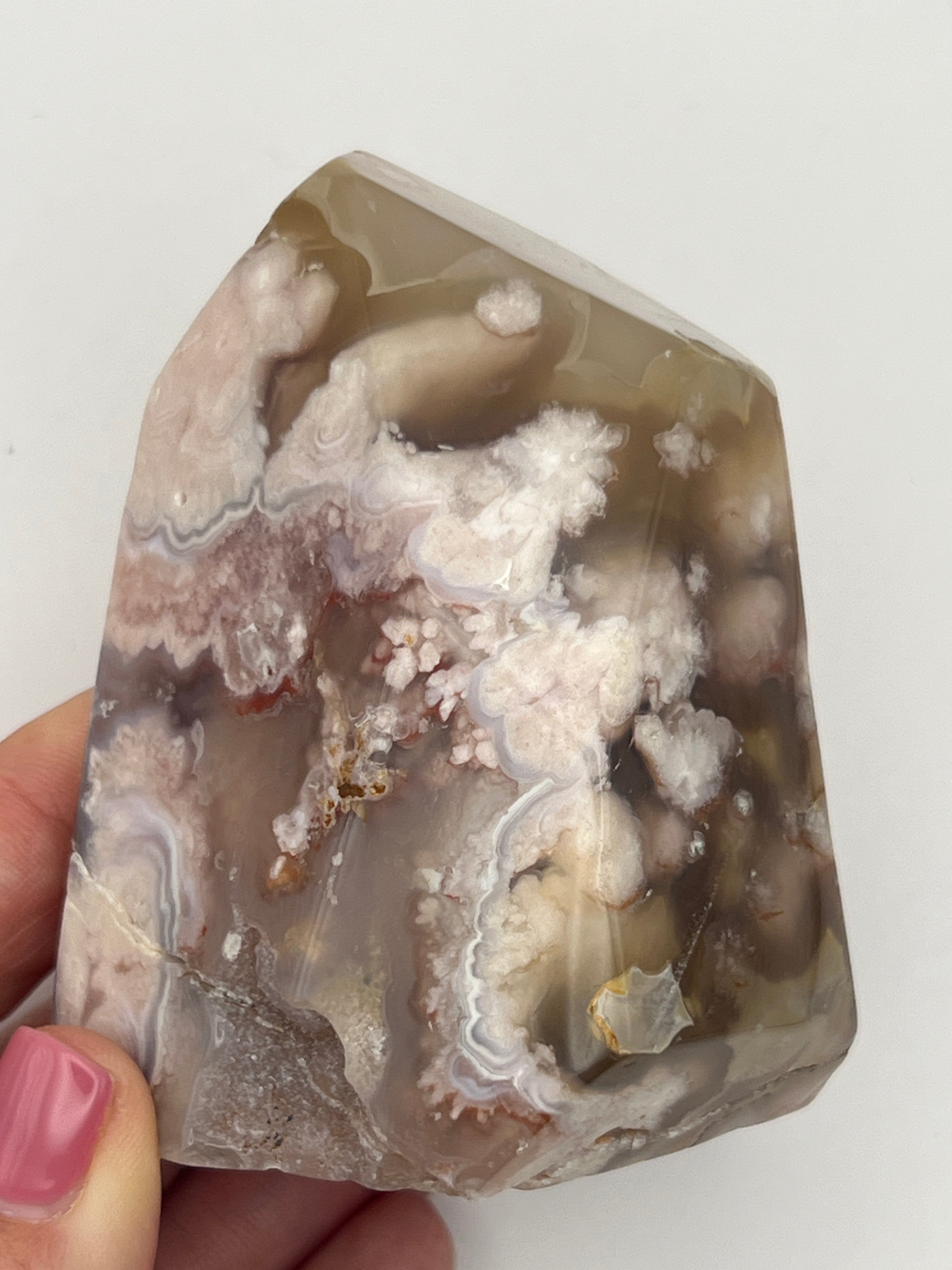 Flower Agate Freeform with Druzy
