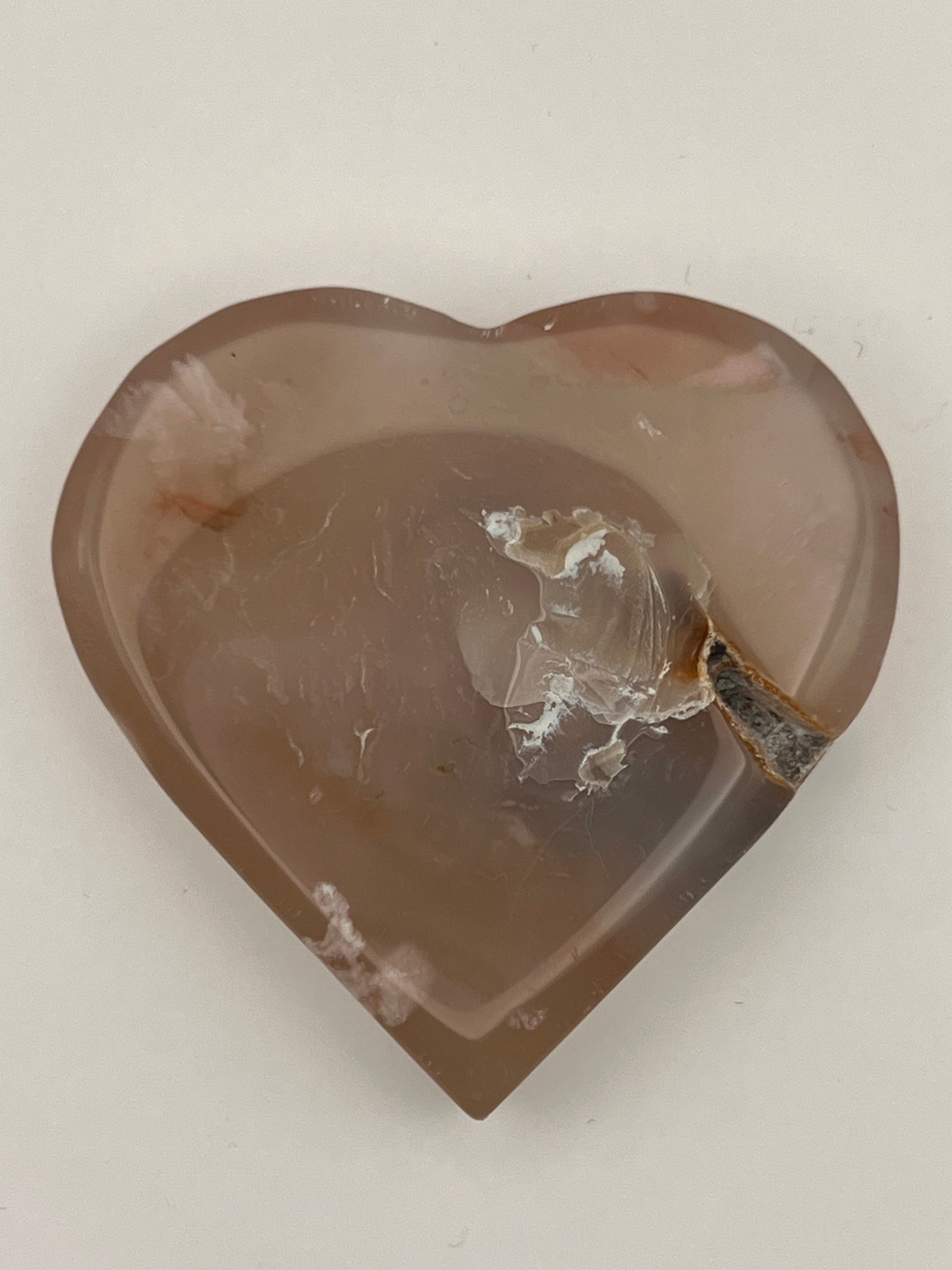Carnelian Flower Agate Heart