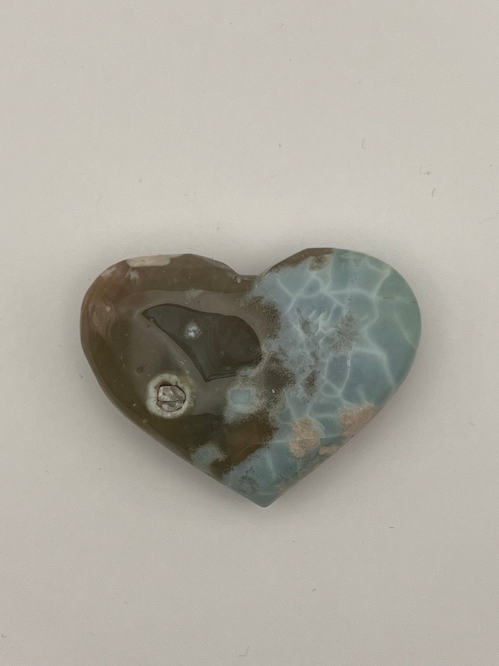 Green Flower Agate Heart