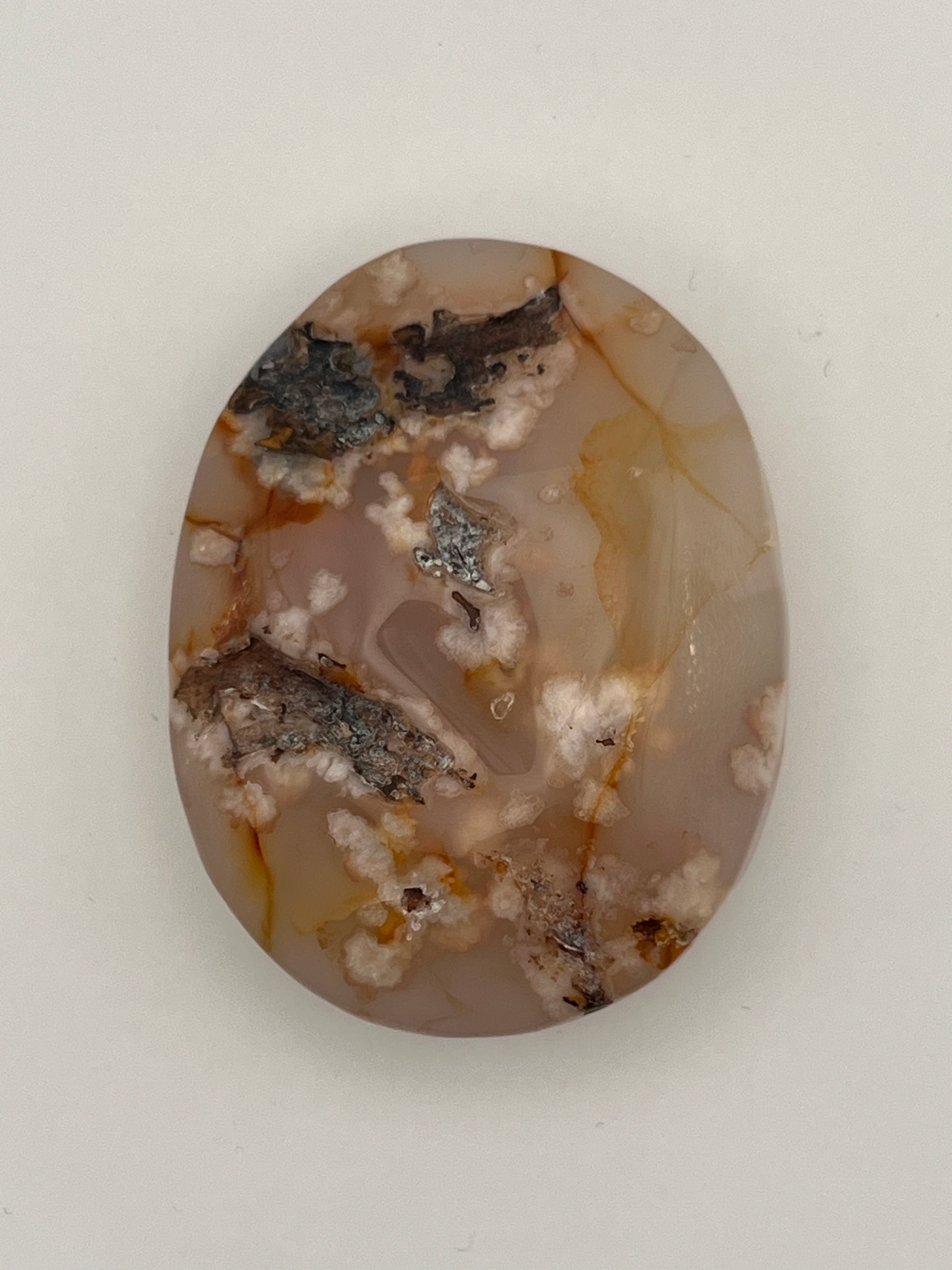 Carnelian Flower Agate Palm Stone