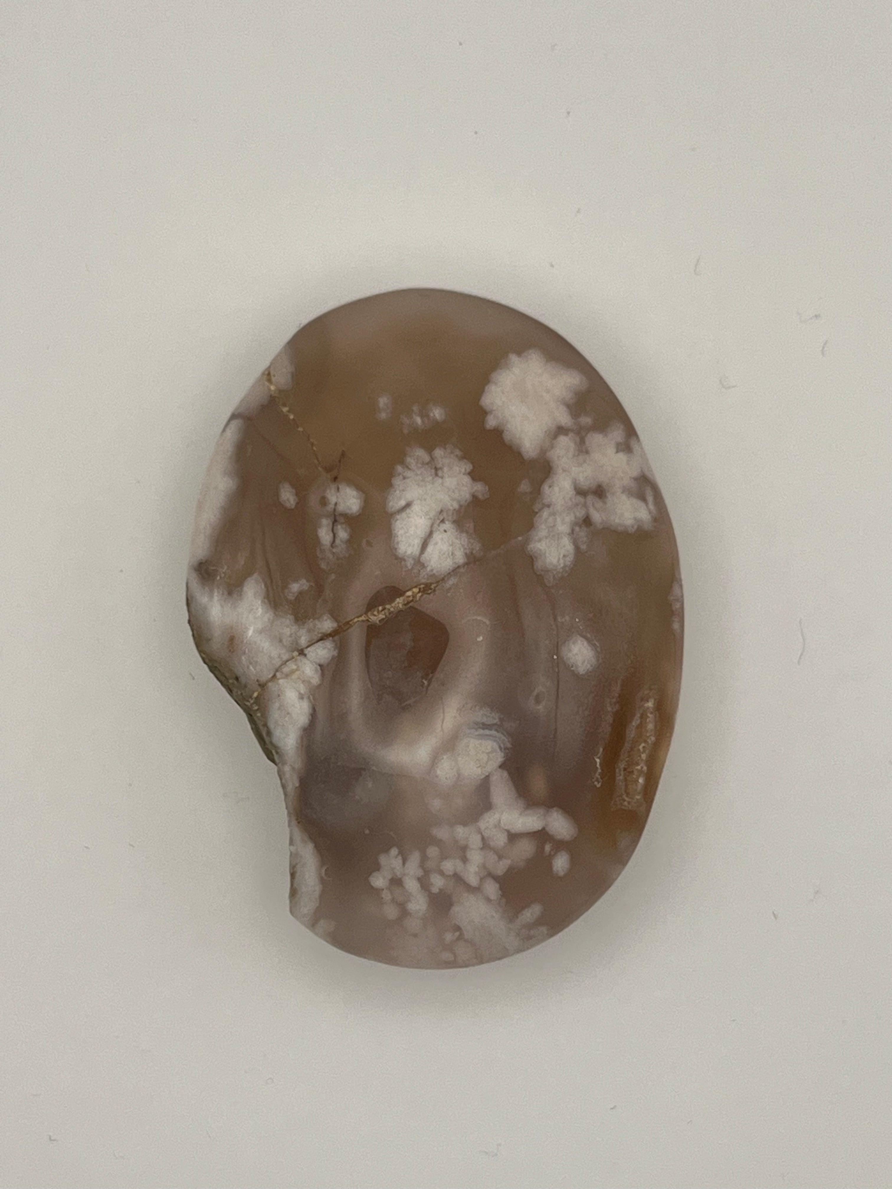 Flower Agate Palm Stone