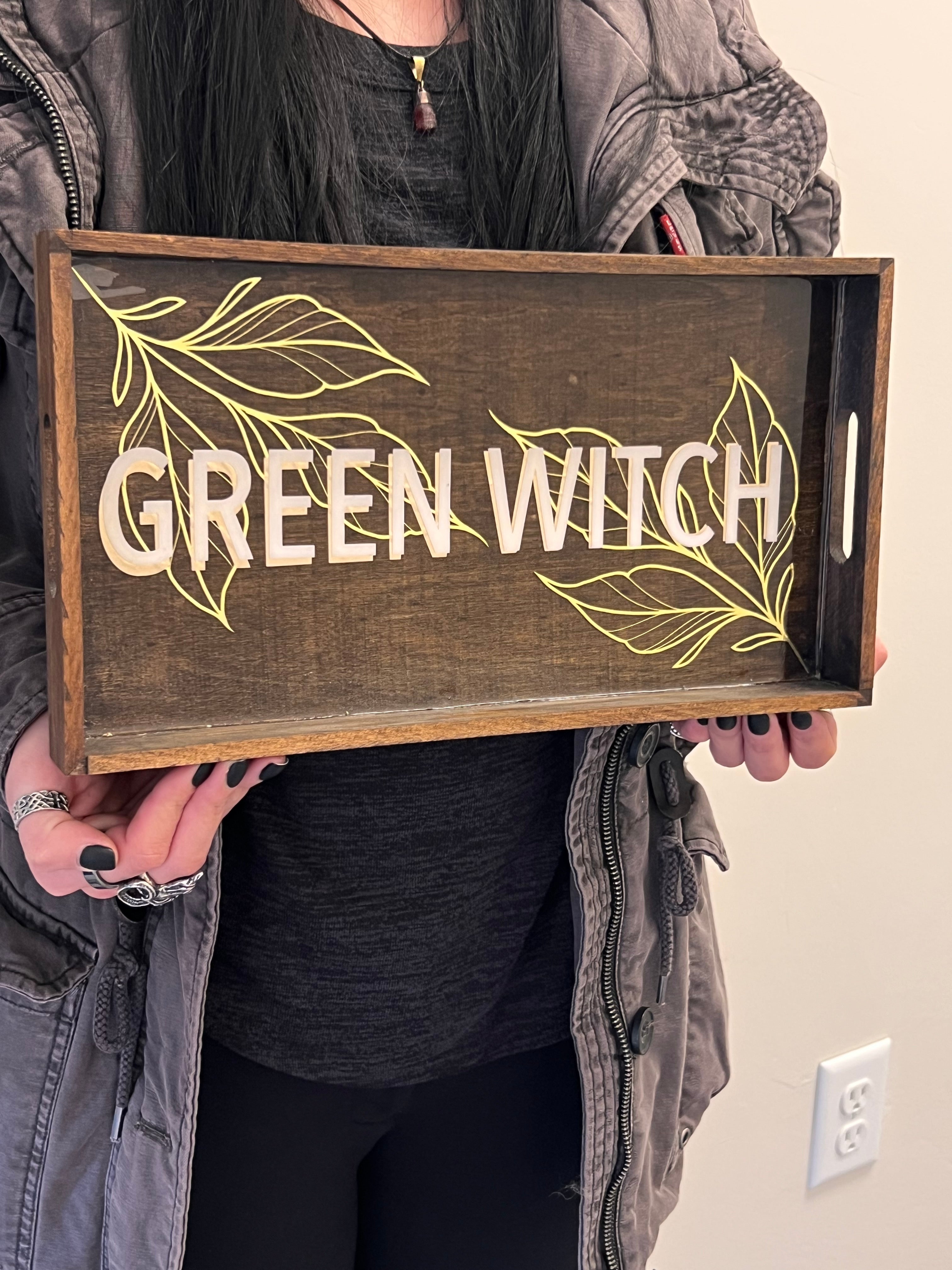 Green Witch Resin Tray