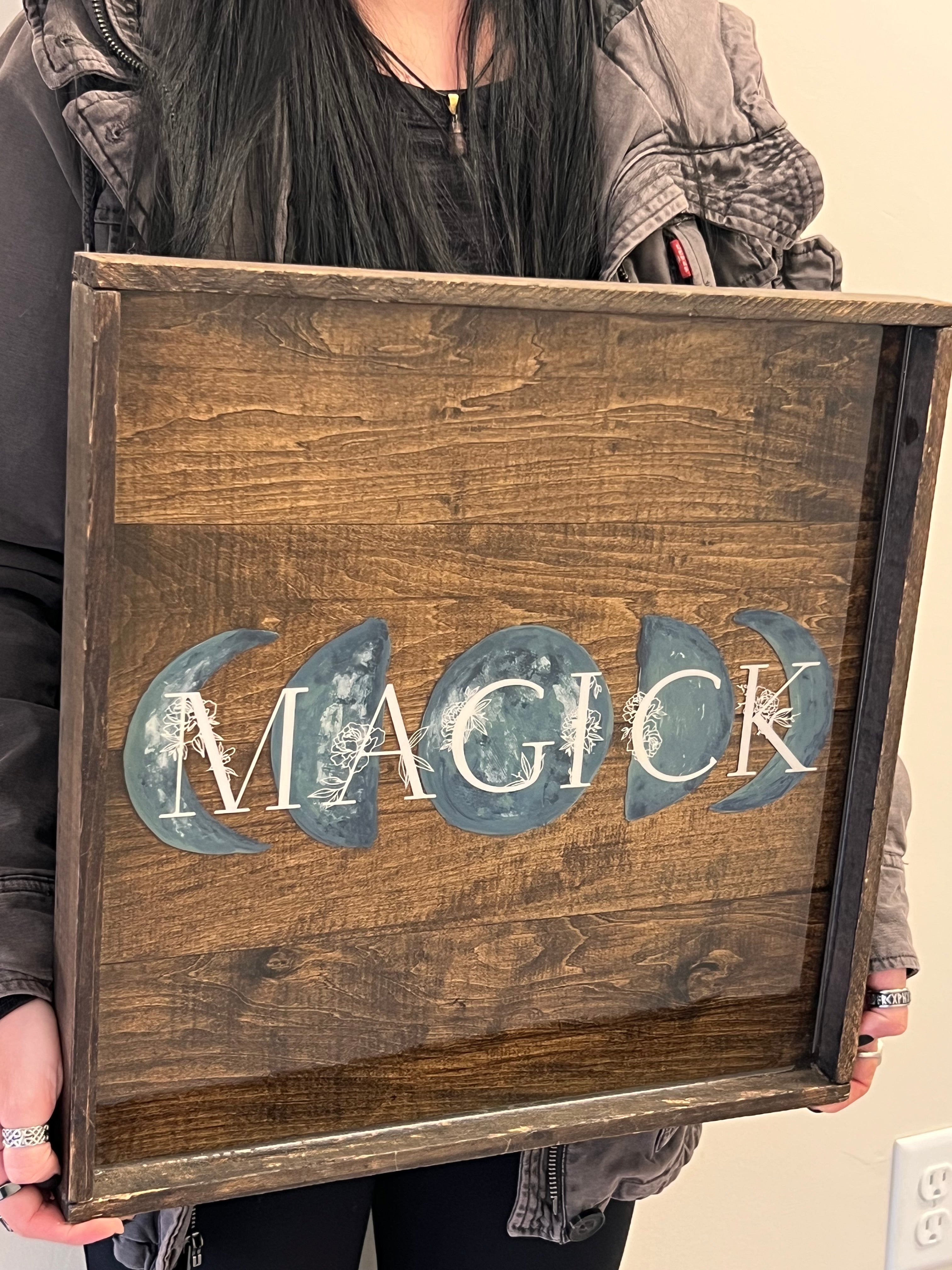 Magick Moon Phase Wooden Tray