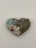 Green Flower Agate Heart
