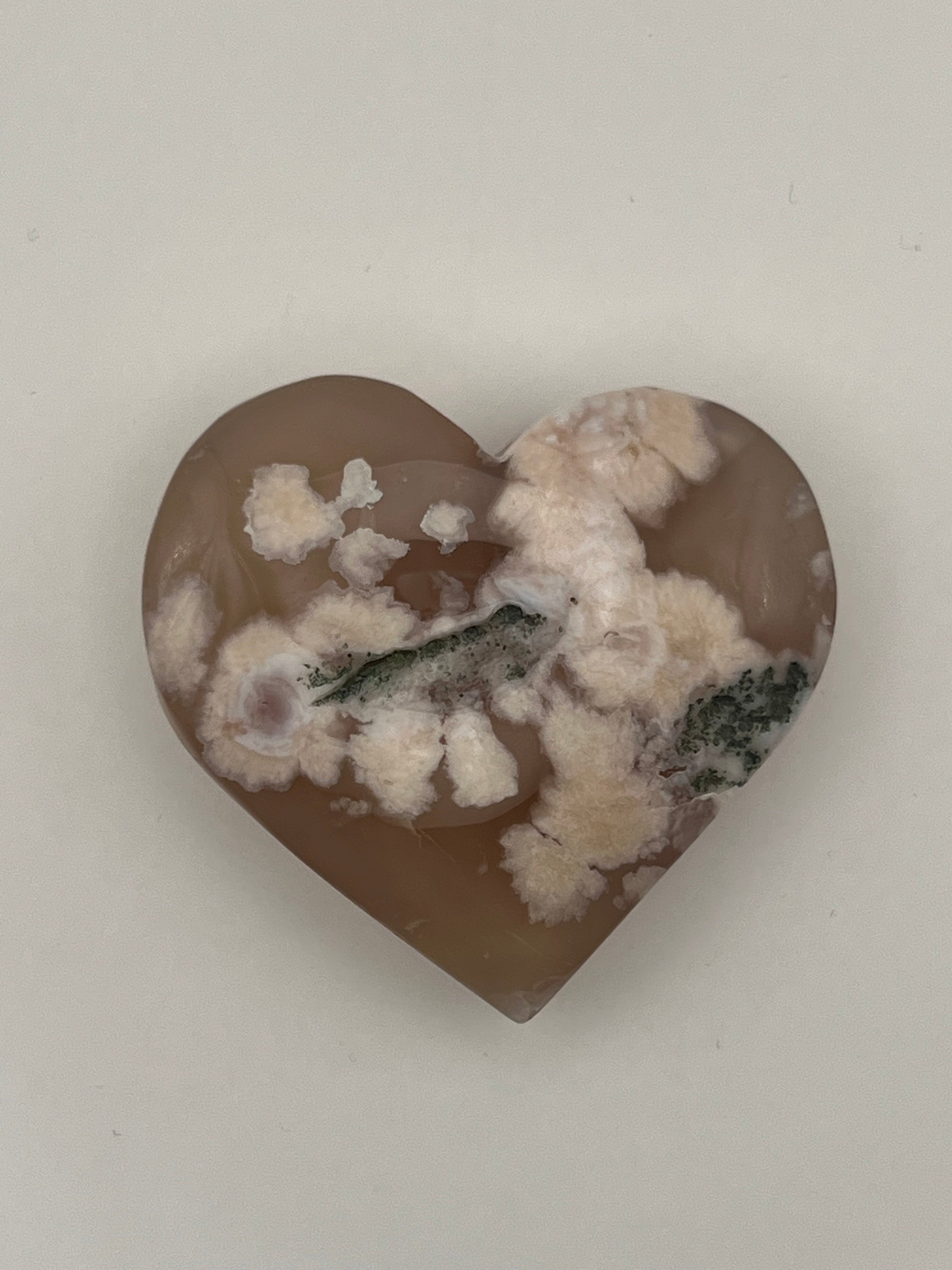 Carnelian Flower Agate Heart