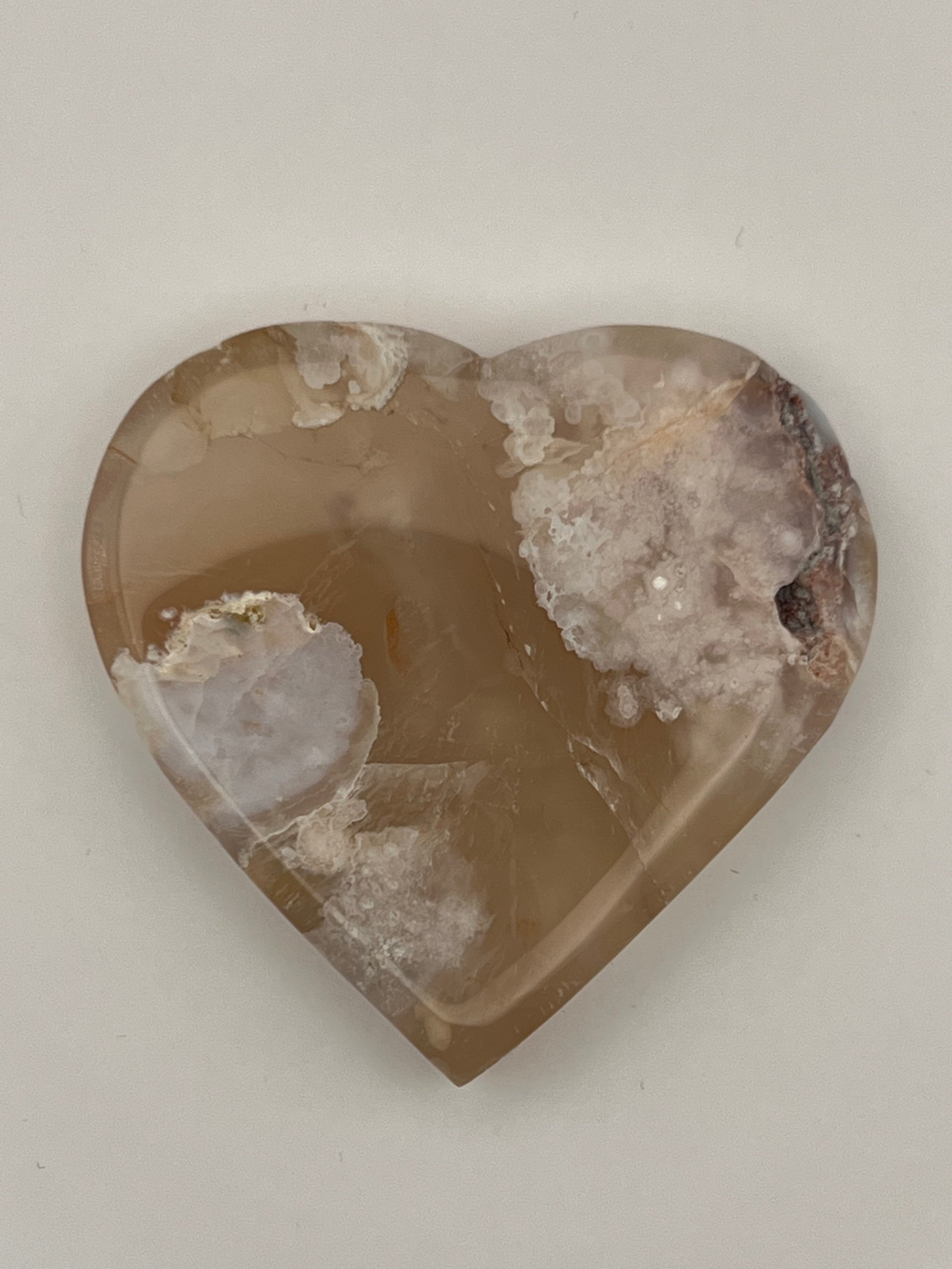Carnelian Flower Agate Heart