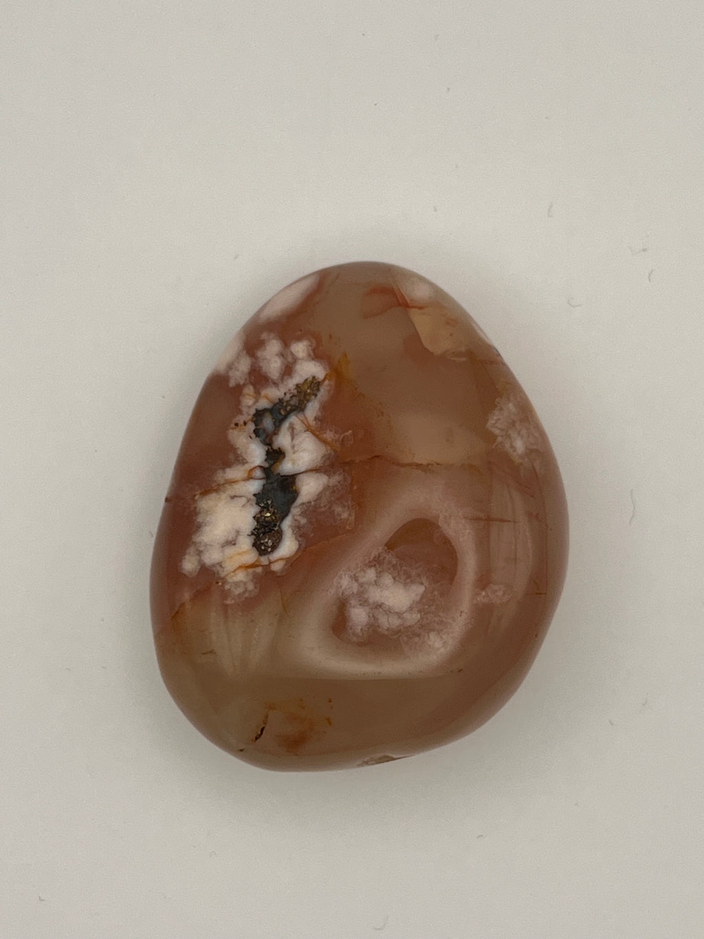 Carnelian Flower Agate Palm Stone