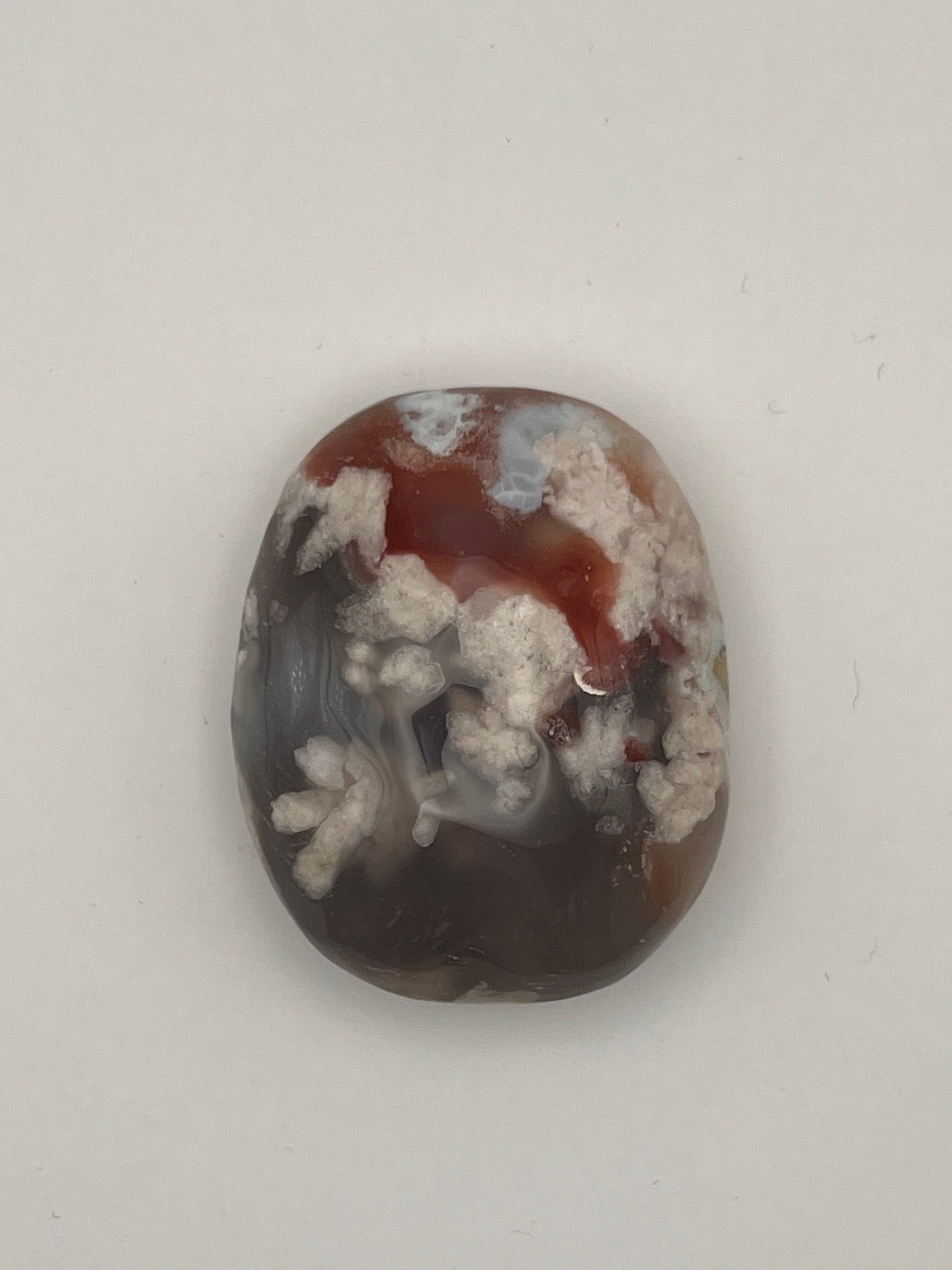 Blue Flower Agate Palm Stone