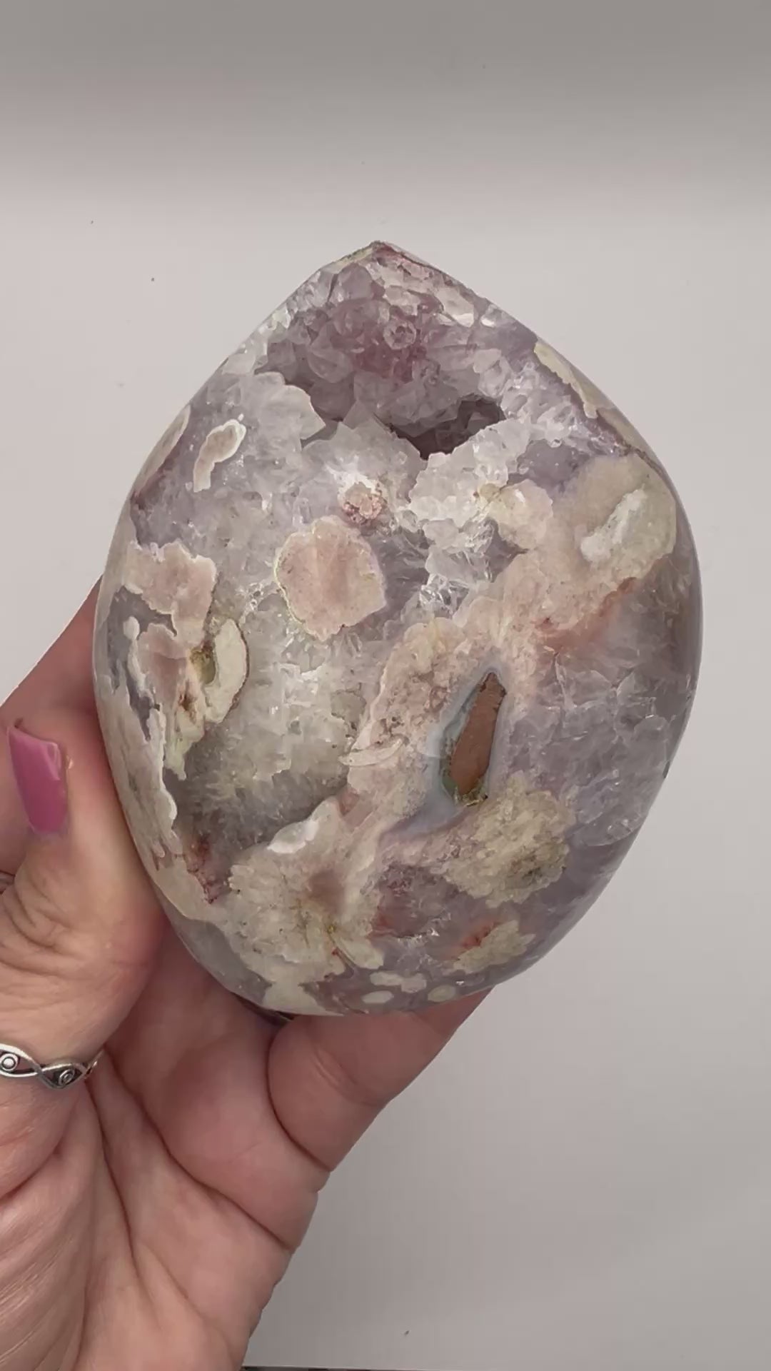 Flower Agate Freeform with Druzy