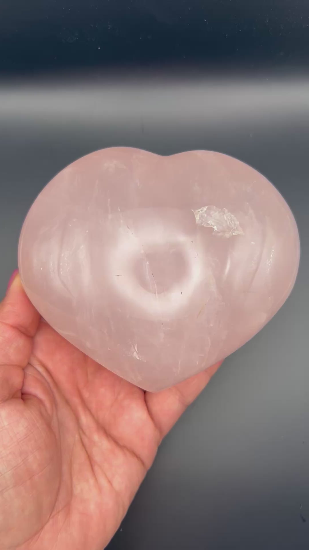 XL Rose Quartz Heart with Stand