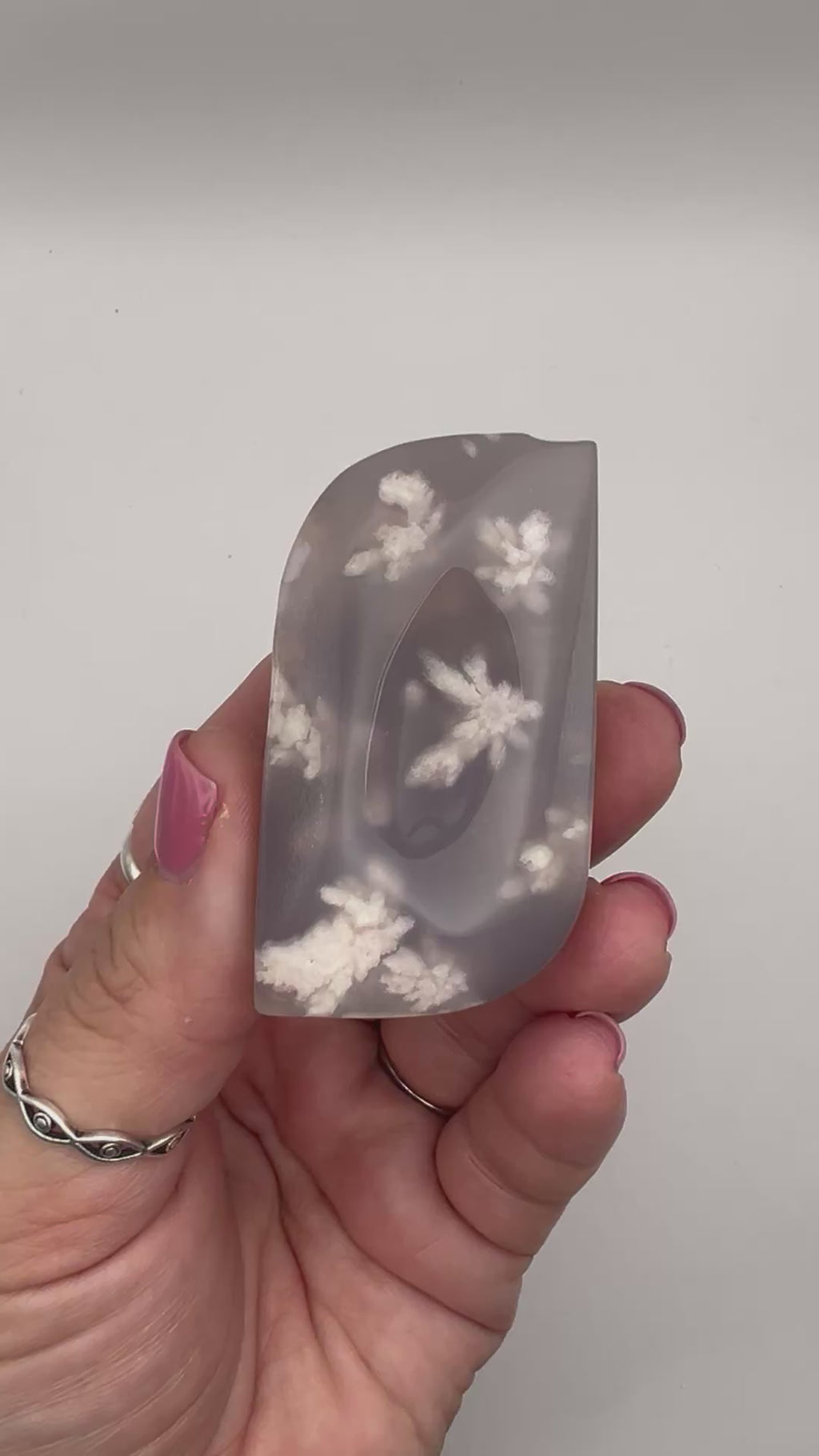 Blue Flower Agate - Leaf Cut