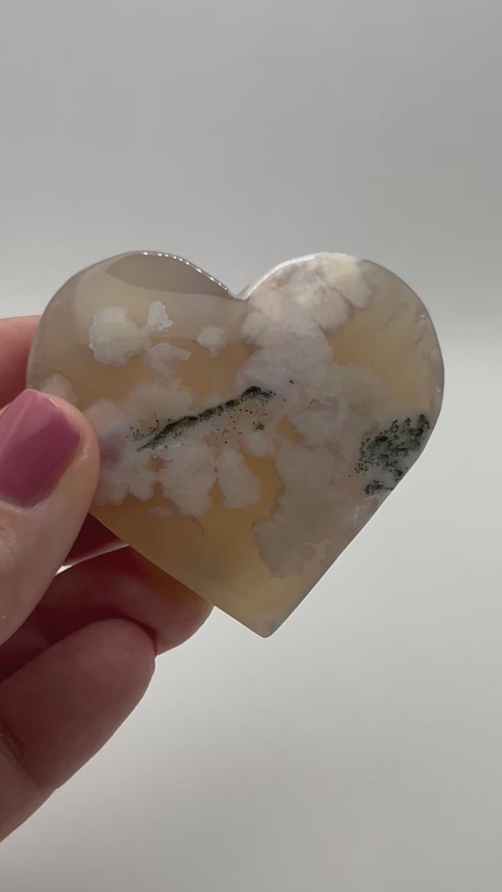 Carnelian Flower Agate Heart