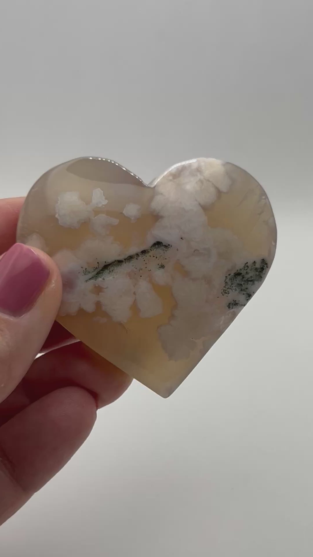 Carnelian Flower Agate Heart