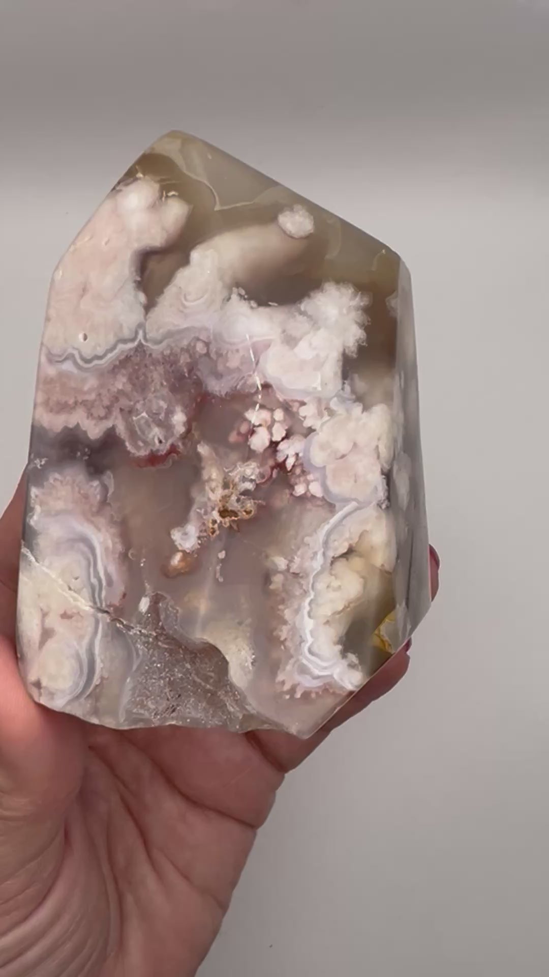 Flower Agate Freeform with Druzy