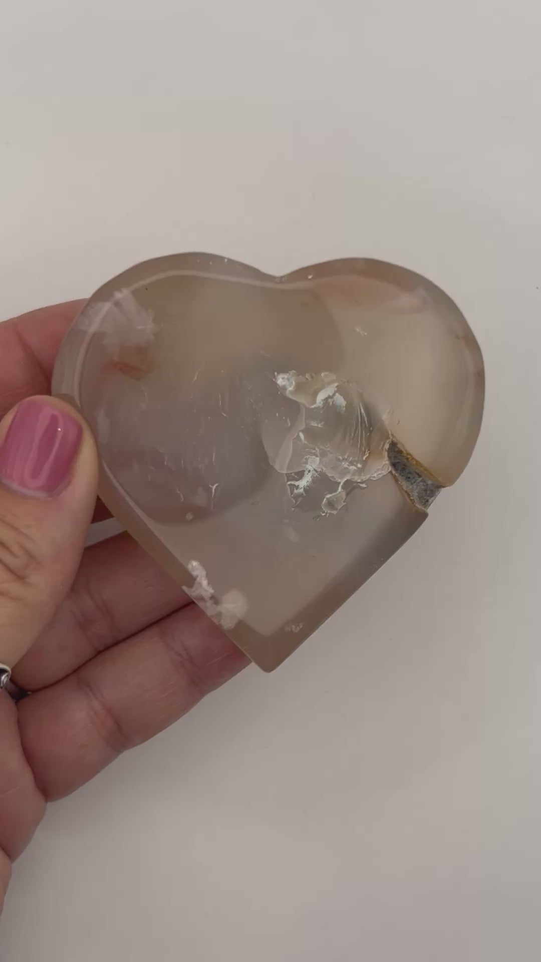 Carnelian Flower Agate Heart